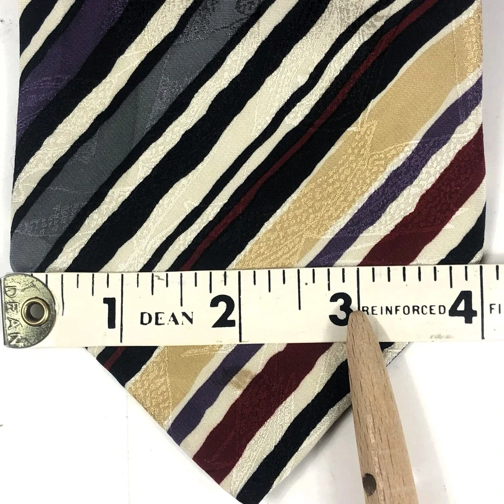 Vintage Clubfellow Silk Abstract Stripe Necktie Mens Multicolor Jacquard Tie USA